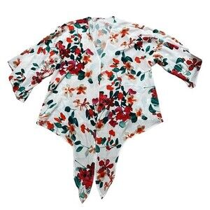 White floral blouse size medium